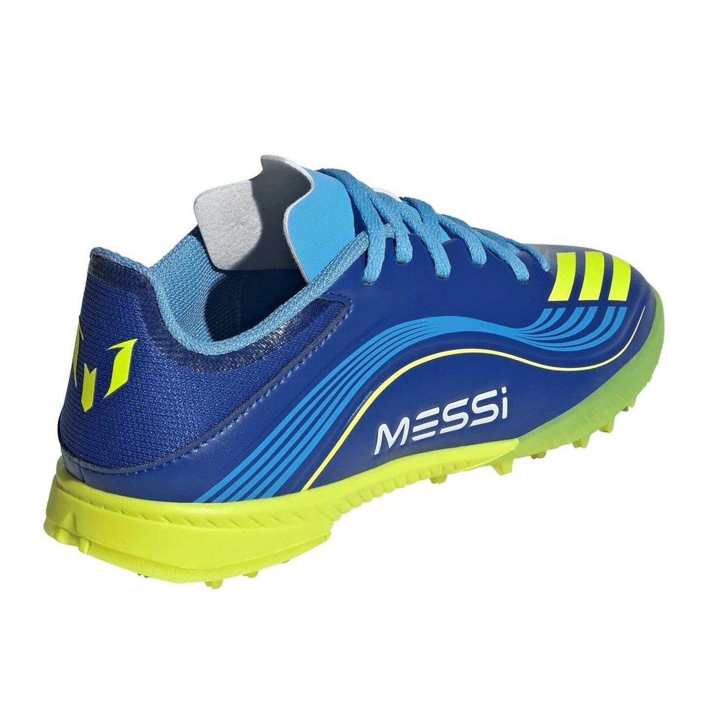 Blue-Pale Yellow - Back - Adidas Childrens-Kids F50 League Football Boots