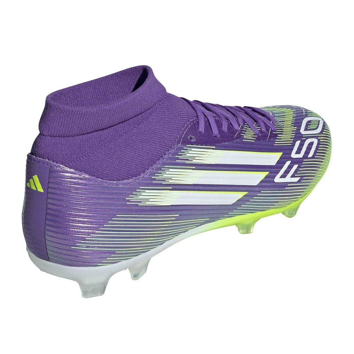 Purple-White - Back - Adidas Mens League Print Firm Ground Football Boots