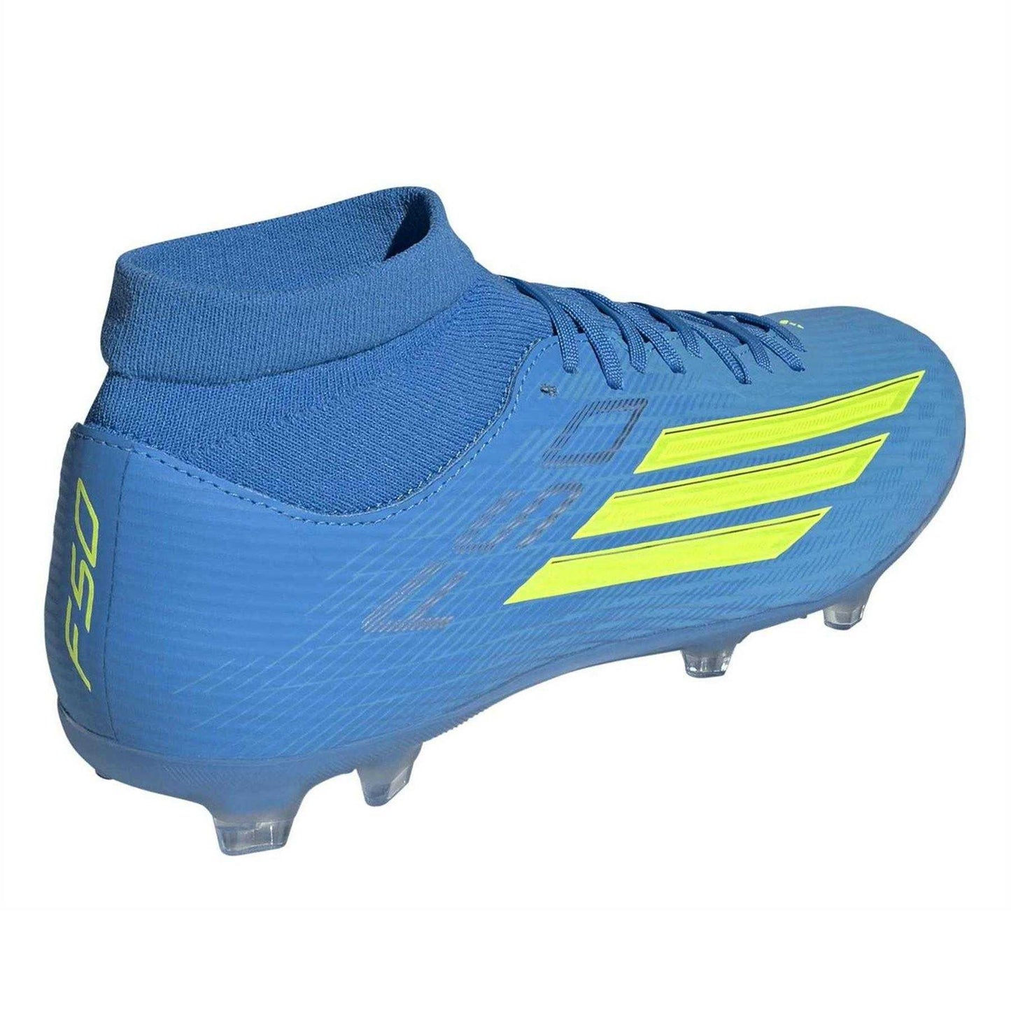 Blue-Yellow - Side - Adidas Mens League Print Firm Ground Football Boots