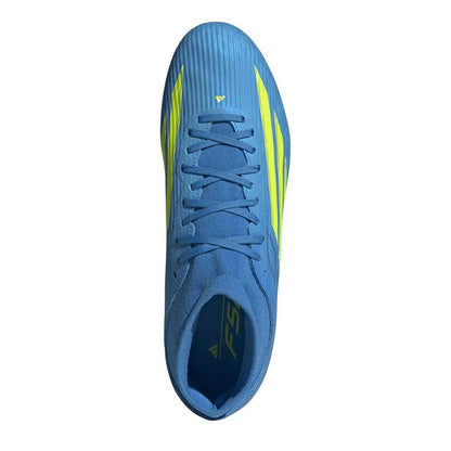 Blue-Yellow - Pack Shot - Adidas Mens League Print Firm Ground Football Boots