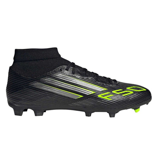 Black-Lemon - Front - Adidas Mens League Print Firm Ground Football Boots