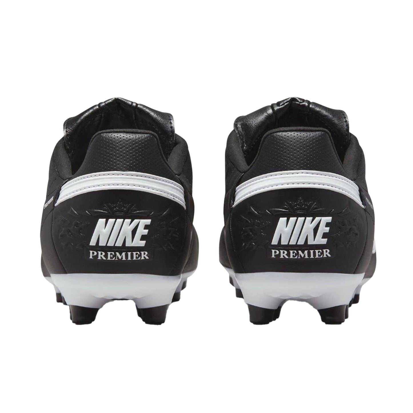 Black-White - Back - Nike Mens Premier 3 Classic Leather Firm Ground Football Boots