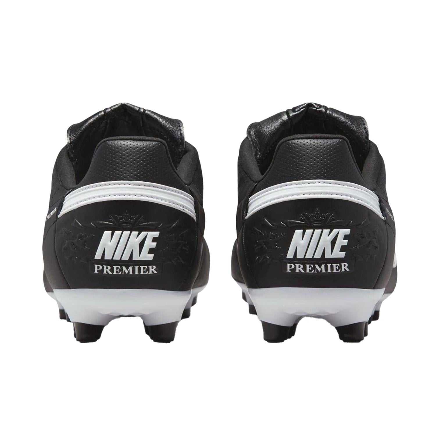 Black-White - Back - Nike Mens Premier 3 Classic Leather Firm Ground Football Boots
