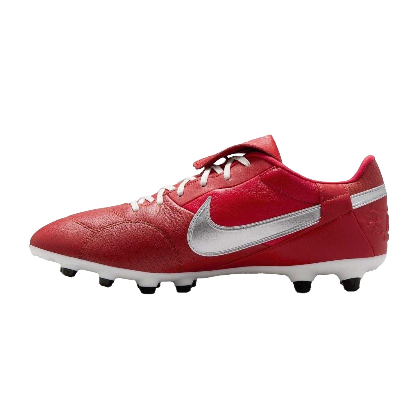 Red-White - Side - Nike Mens Premier 3 Classic Leather Firm Ground Football Boots