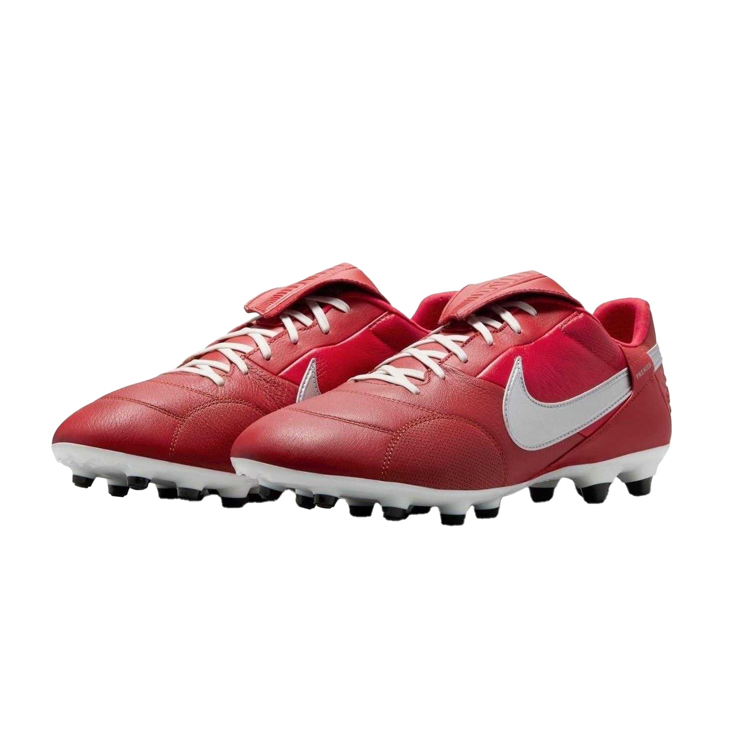 Red-White - Pack Shot - Nike Mens Premier 3 Classic Leather Firm Ground Football Boots