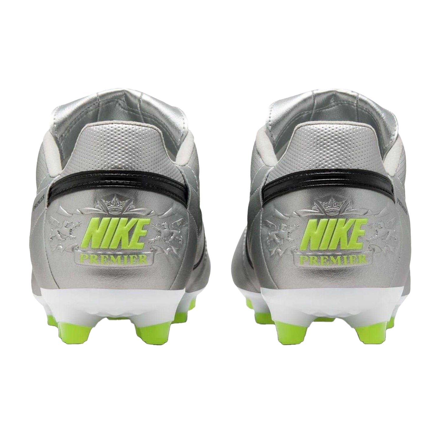Silver-Black - Back - Nike Mens Premier 3 Classic Leather Firm Ground Football Boots