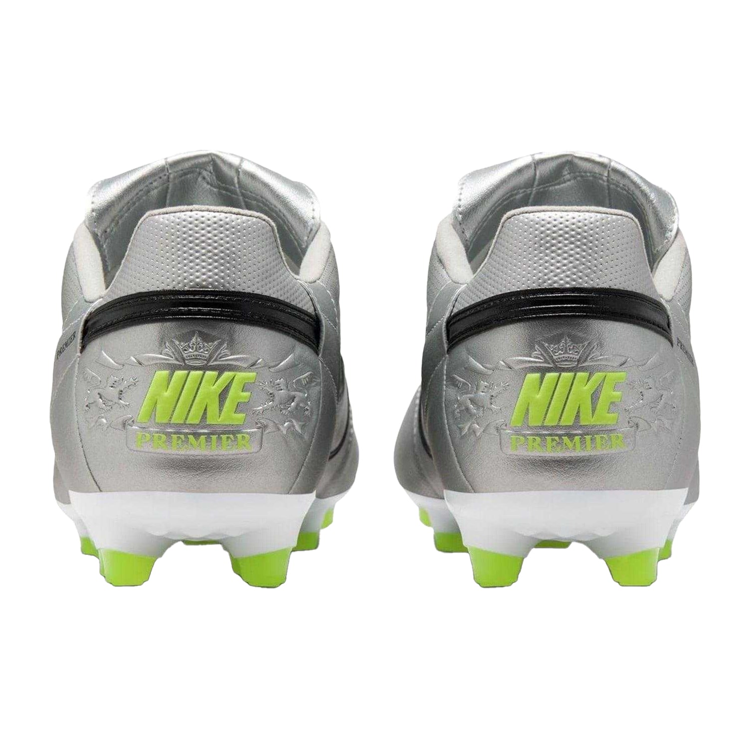 Silver-Black - Back - Nike Mens Premier 3 Classic Leather Firm Ground Football Boots