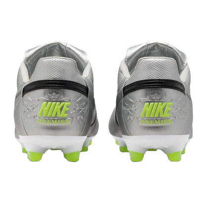 Silver-Black - Back - Nike Mens Premier 3 Classic Leather Firm Ground Football Boots