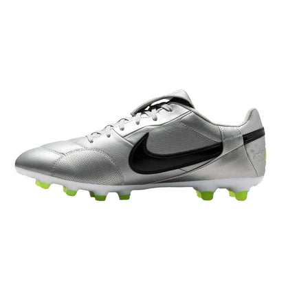 Silver-Black - Side - Nike Mens Premier 3 Classic Leather Firm Ground Football Boots