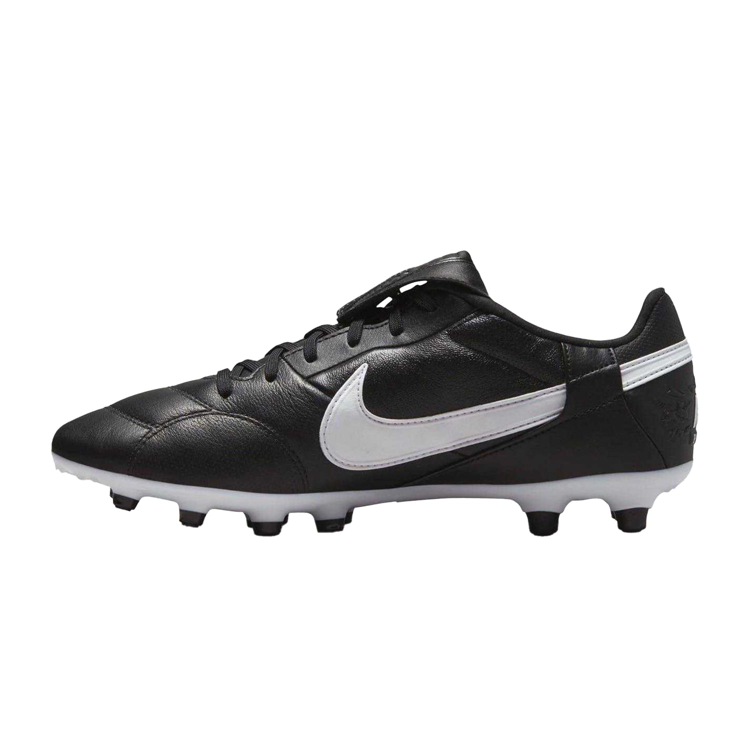 Black-White - Side - Nike Mens Premier 3 Classic Leather Firm Ground Football Boots