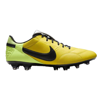 Volt-Black - Front - Nike Mens Premier 3 Classic Leather Firm Ground Football Boots