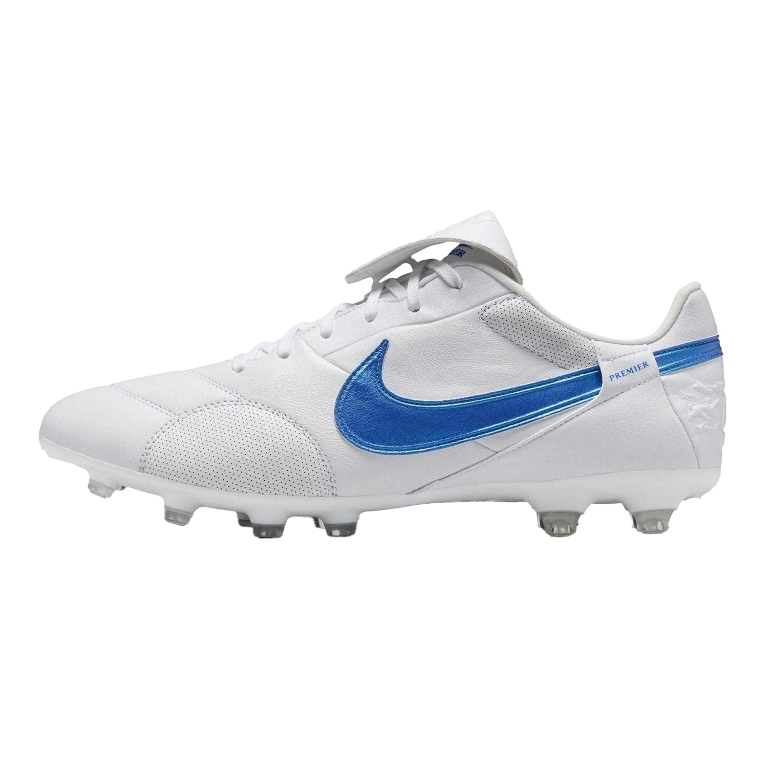 White-Blue - Back - Nike Mens Premier 3 Classic Leather Firm Ground Football Boots