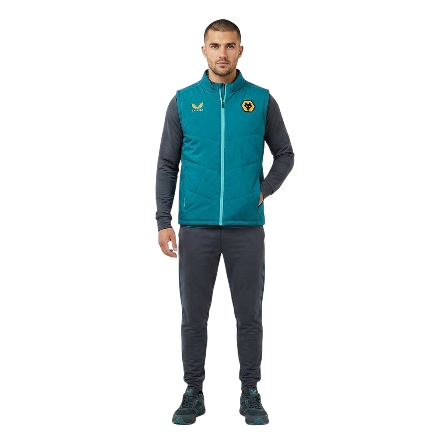 Bay Green - Lifestyle - Castore Mens Wolverhampton Wanderers FC Gilet