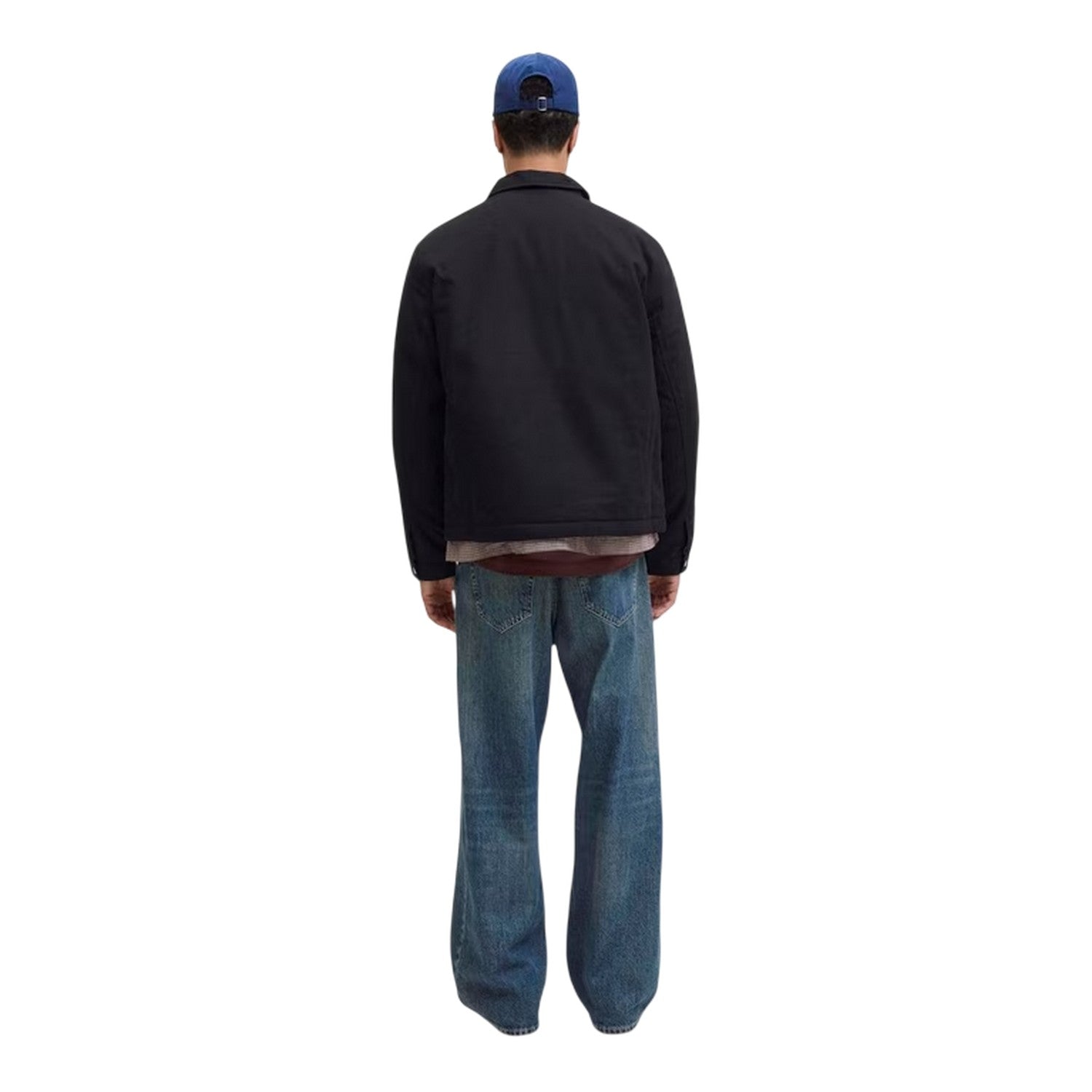 Black - Back - Jack And Jones Mens Plain Cotton Jacket