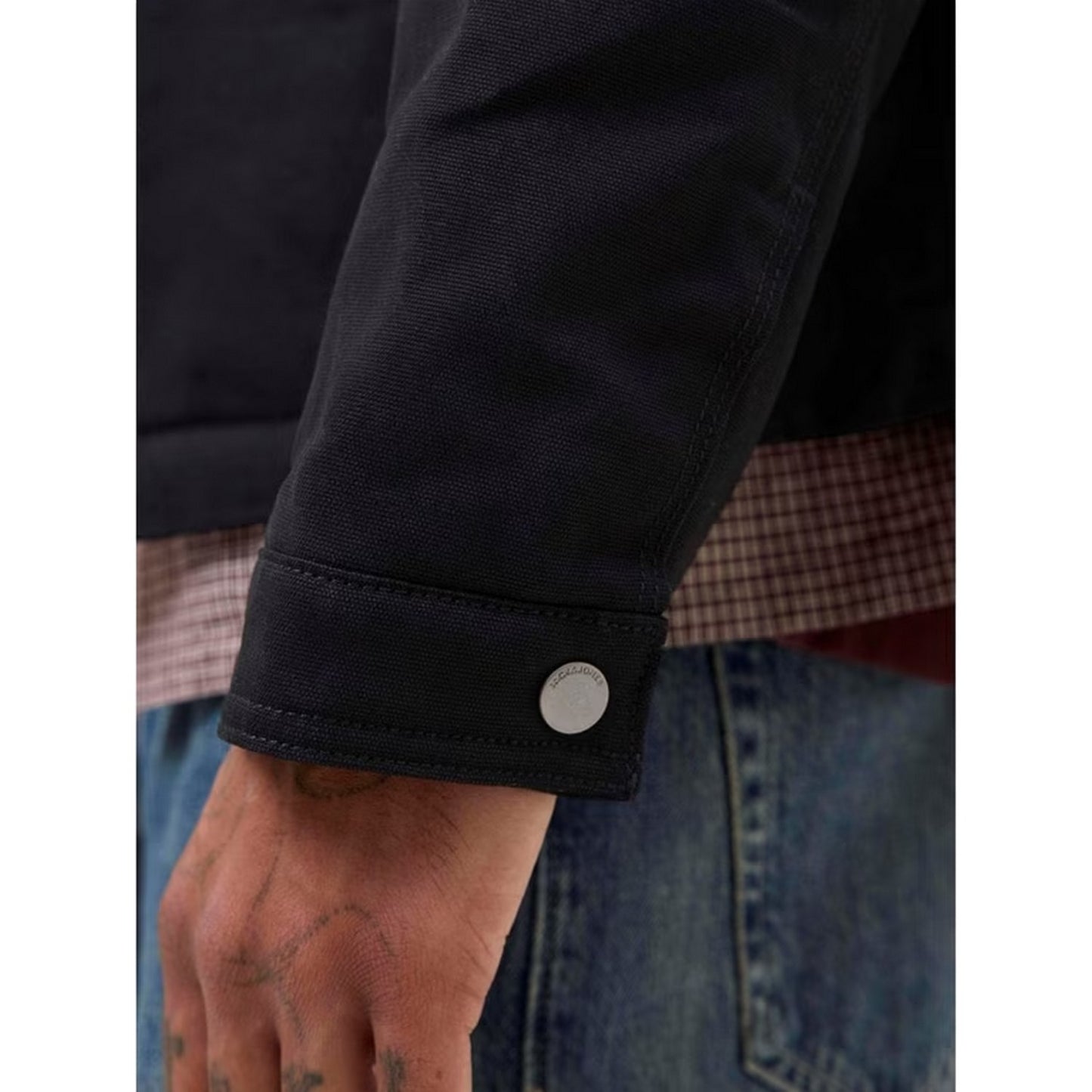 Black - Pack Shot - Jack And Jones Mens Plain Cotton Jacket