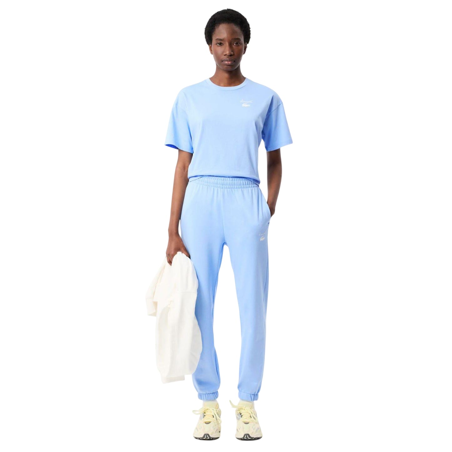 Light Blue - Lifestyle - Lacoste Womens-Ladies Logo Cotton T-Shirt