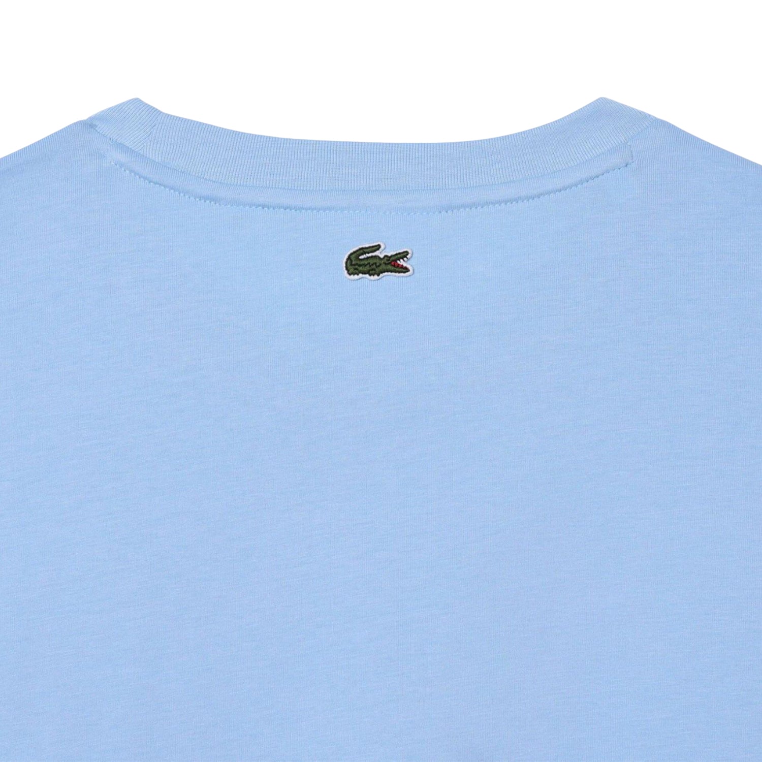 Light Blue - Close up - Lacoste Womens-Ladies Logo Cotton T-Shirt