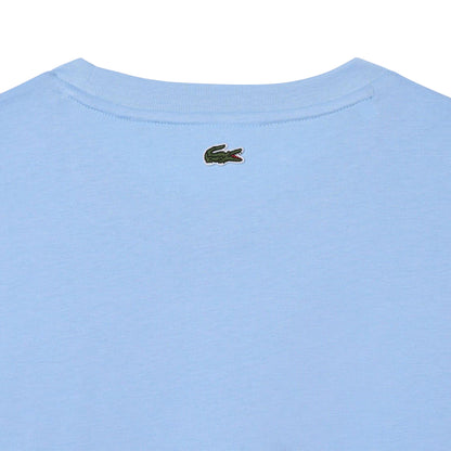 Light Blue - Close up - Lacoste Womens-Ladies Logo Cotton T-Shirt