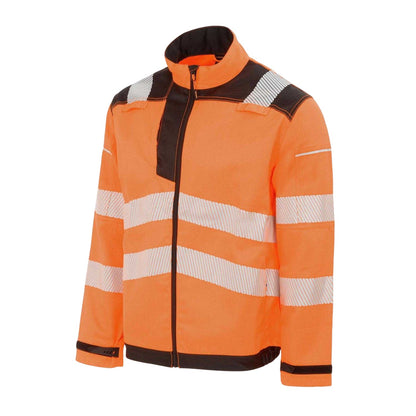 Orange - Side - Dunlop Mens Polyester Blend High-Vis Safety Work Jacket