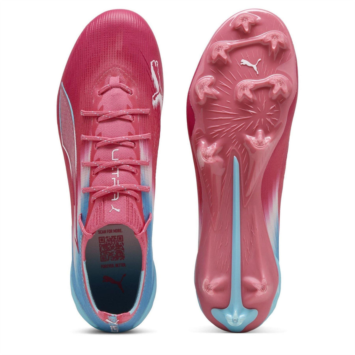 Blue-Pink - Side - Puma Mens Ultra 5 Ultimate Firm Ground Football Boots