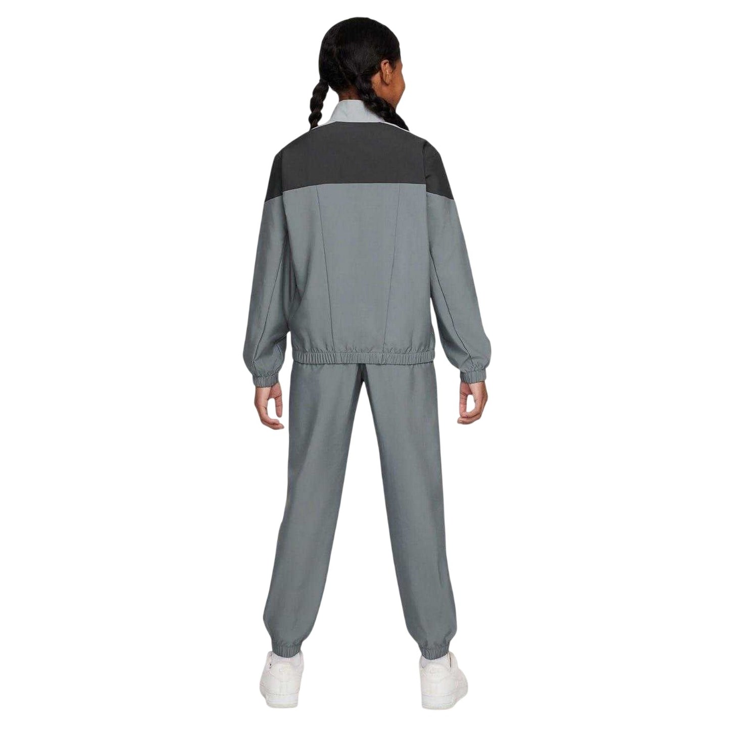 Smoke Grey - Back - Nike Childrens-Kids Swoosh Zip Neck Tracksuit