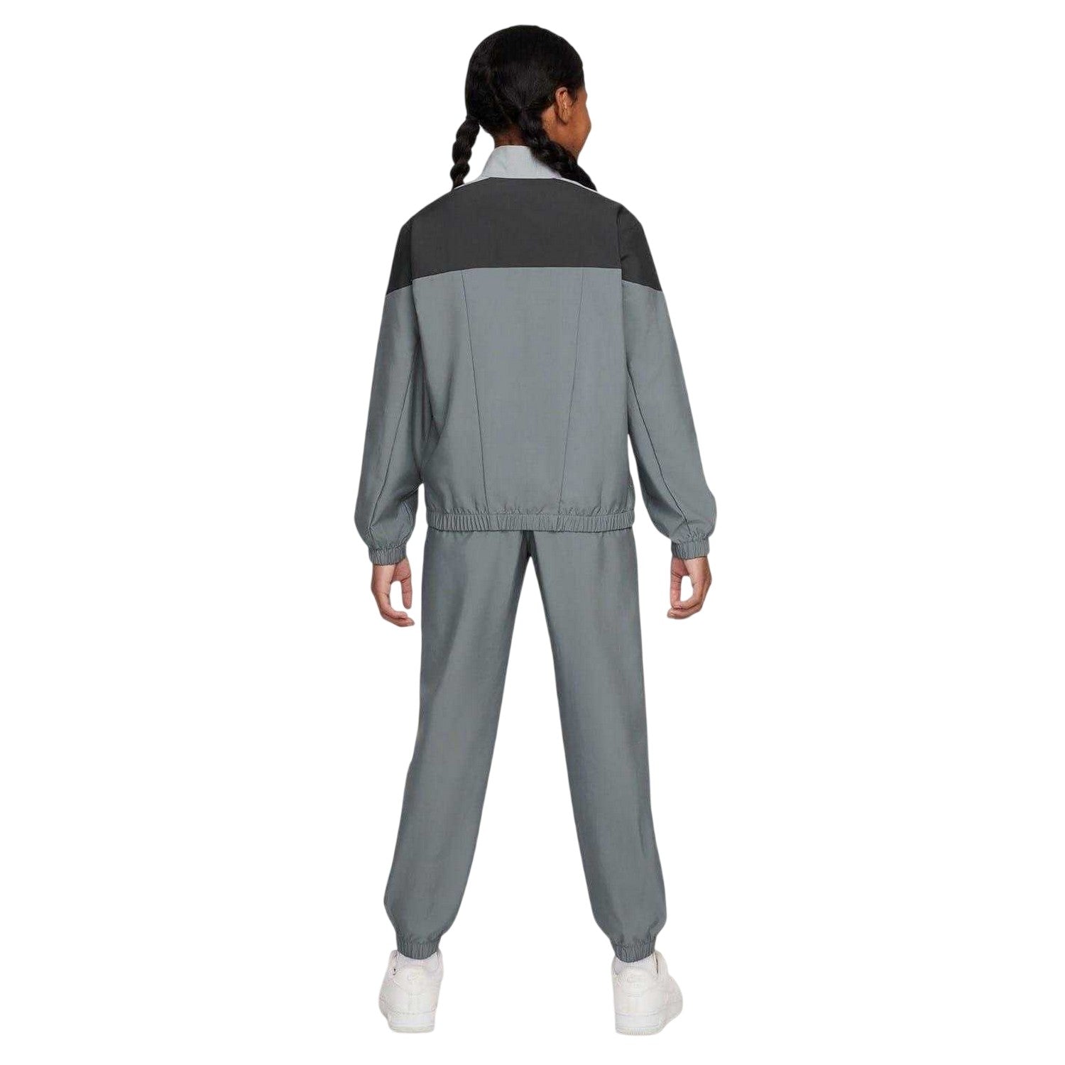 Smoke Grey - Back - Nike Childrens-Kids Swoosh Zip Neck Tracksuit