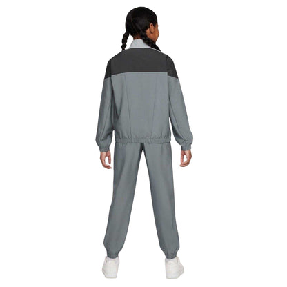 Smoke Grey - Back - Nike Childrens-Kids Swoosh Zip Neck Tracksuit
