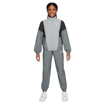 Smoke Grey - Front - Nike Childrens-Kids Swoosh Zip Neck Tracksuit