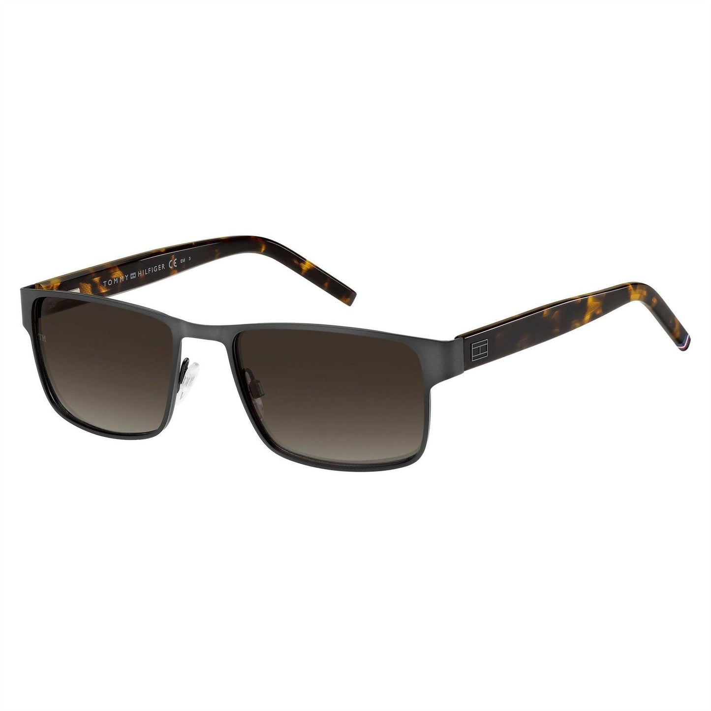 Ruthenium-Black - Front - Tommy Hilfiger Mens Round Sunglasses