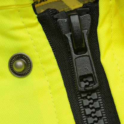 Yellow - Side - Dunlop Mens Hi-Vis Safety Bomber Jacket