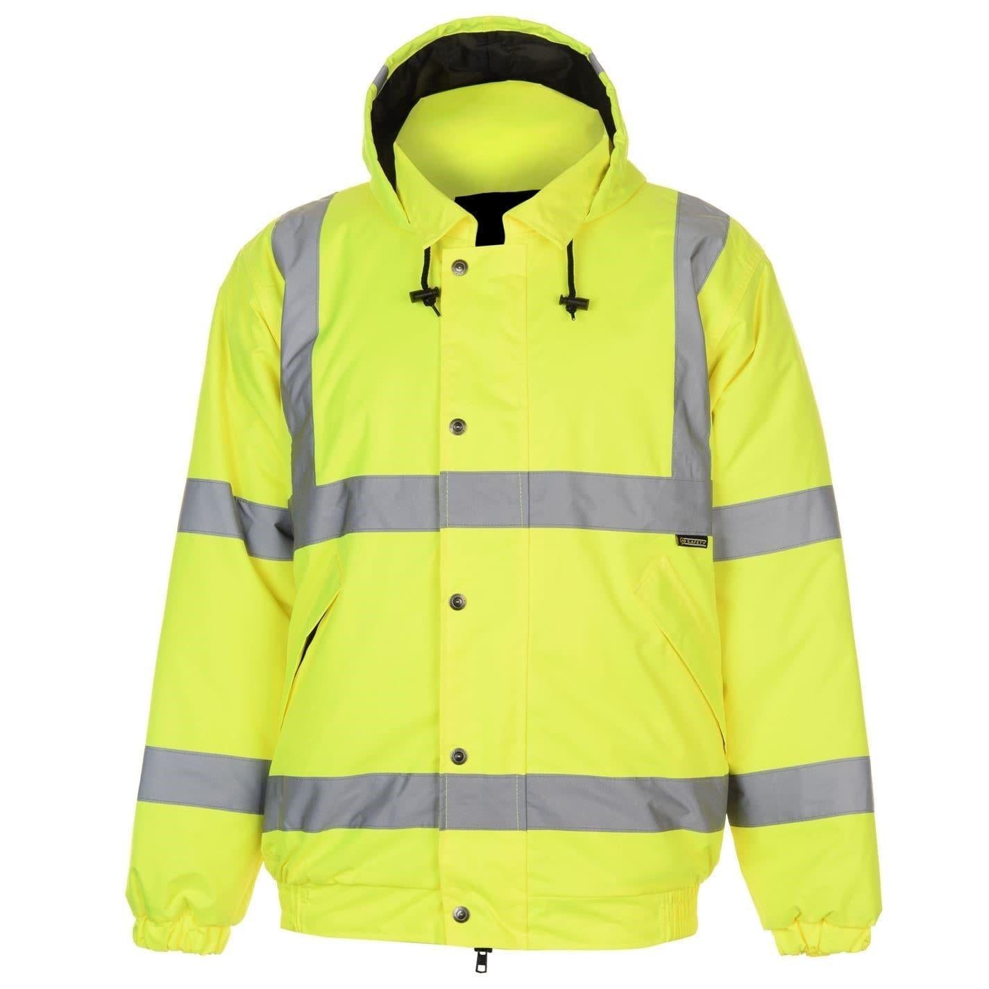 Yellow - Front - Dunlop Mens Hi-Vis Safety Bomber Jacket