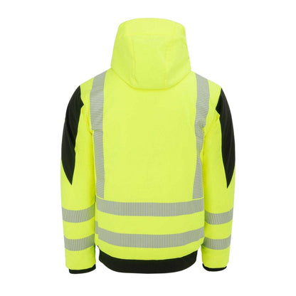 Yellow - Back - Dunlop Mens Pro Hi-Vis Safety Jacket