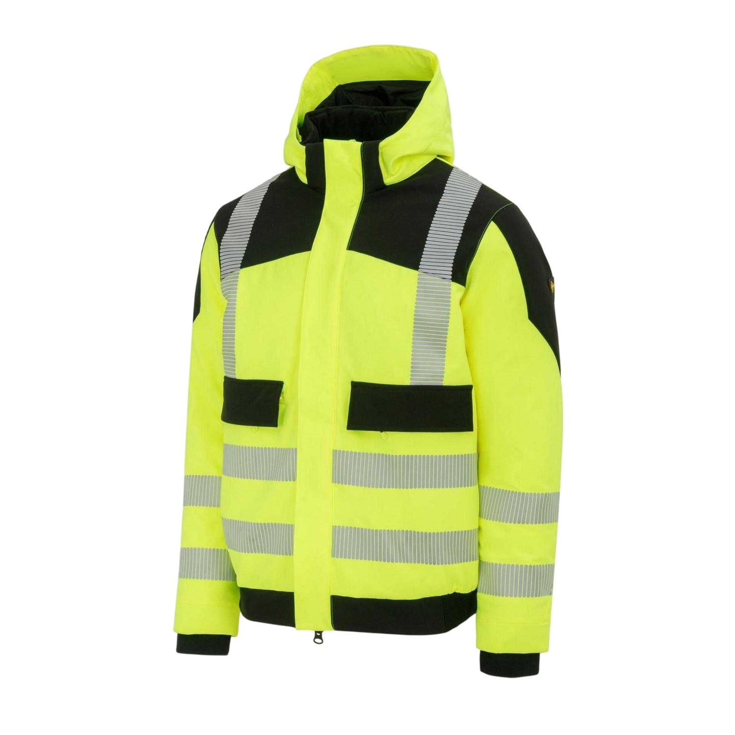 Yellow - Side - Dunlop Mens Pro Hi-Vis Safety Jacket
