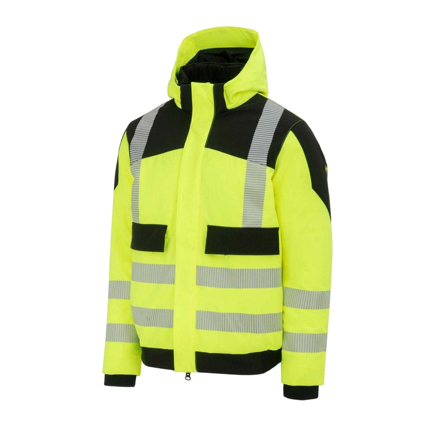 Yellow - Side - Dunlop Mens Pro Hi-Vis Safety Jacket