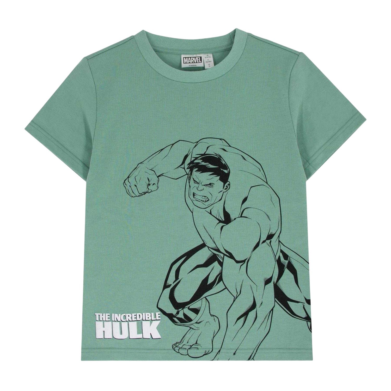 Green-Black - Side - The Incredible Hulk Childrens-Kids T-Shirt & Shorts Set