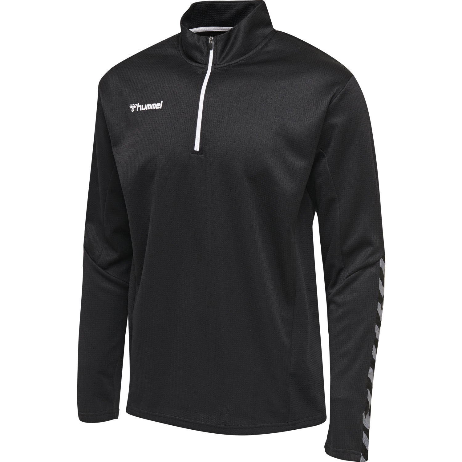 Black - Side - Hummel Childrens-Kids Authentic Quarter Zip Sweatshirt