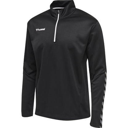 Black - Side - Hummel Childrens-Kids Authentic Quarter Zip Sweatshirt