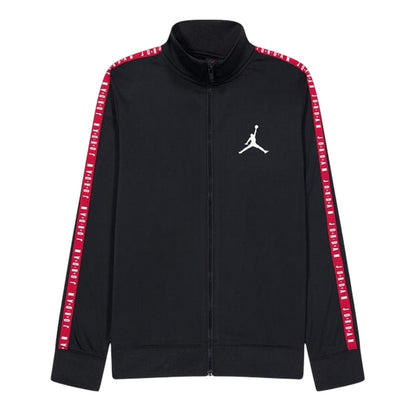 Black-Red - Back - Nike Childrens-Kids Air Jordan Tape Long-Sleeved Tracksuit