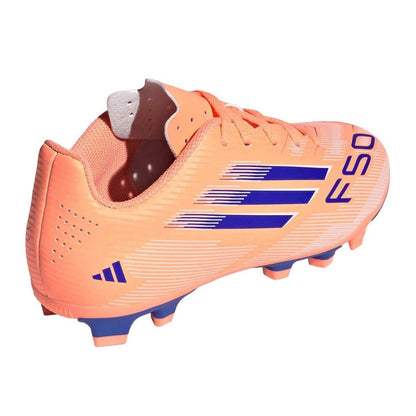 Orange-Blue - Back - Adidas Childrens-Kids F50 Messi Club Firm Ground Football Boots