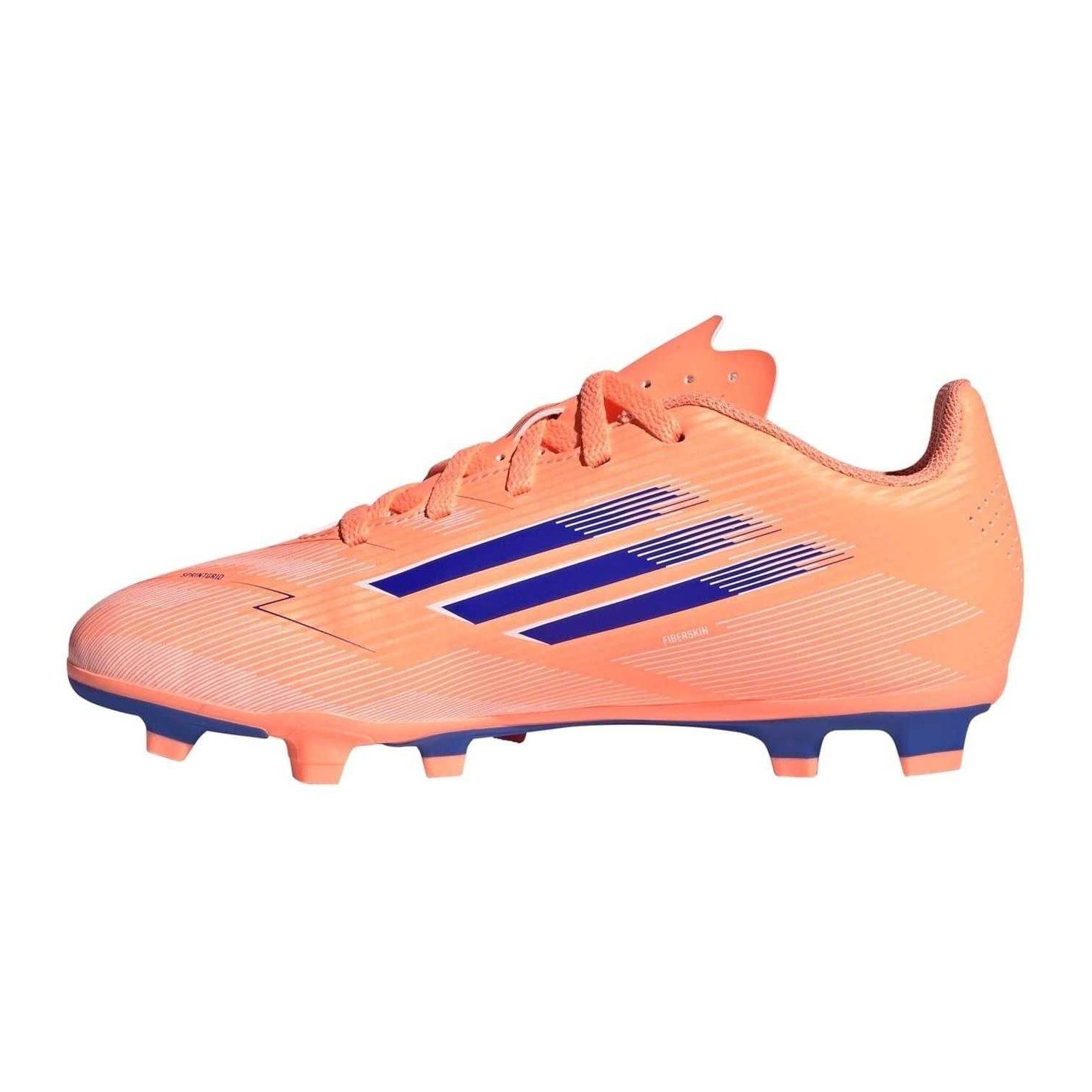 Orange-Blue - Side - Adidas Childrens-Kids F50 Messi Club Firm Ground Football Boots