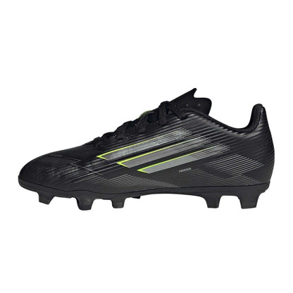 Black-Lemon - Side - Adidas Childrens-Kids F50 Messi Club Firm Ground Football Boots