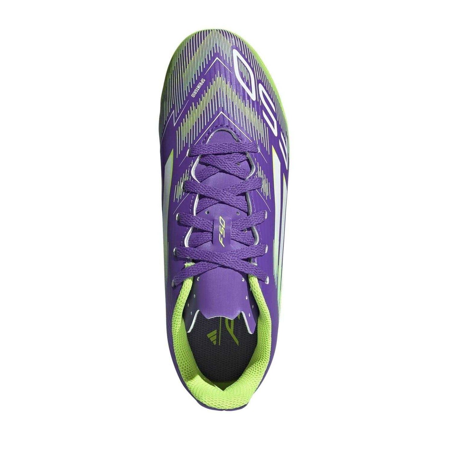 Purple-White - Lifestyle - Adidas Childrens-Kids F50 Messi Club Firm Ground Football Boots