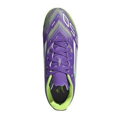 Purple-White - Lifestyle - Adidas Childrens-Kids F50 Messi Club Firm Ground Football Boots