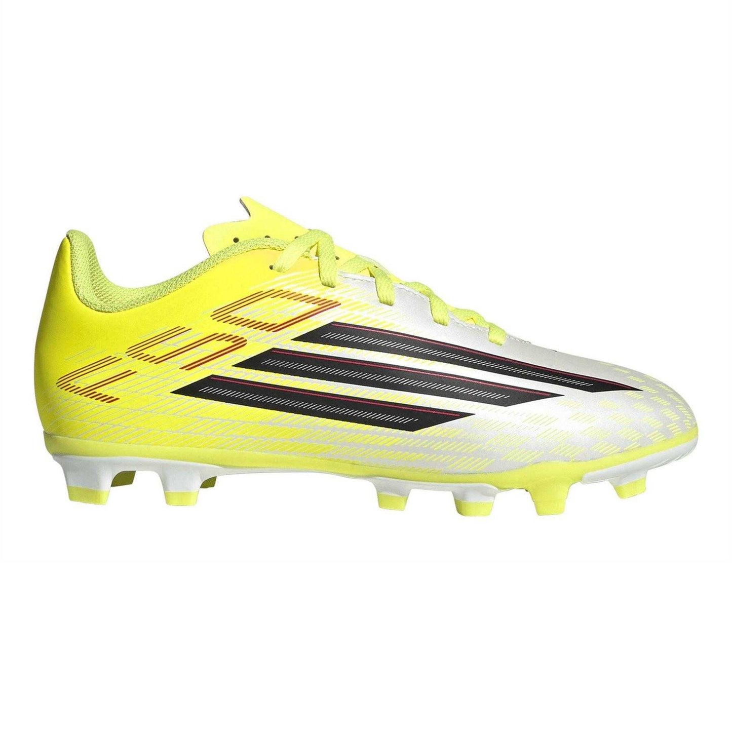 Solar Yellow - Front - Adidas Childrens-Kids F50 Messi Club Firm Ground Football Boots