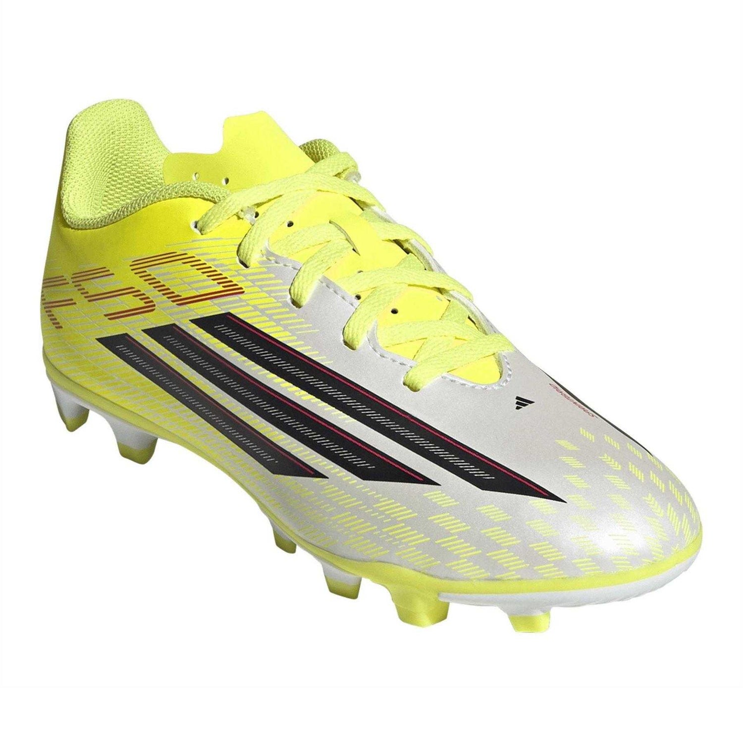 Solar Yellow - Pack Shot - Adidas Childrens-Kids F50 Messi Club Firm Ground Football Boots