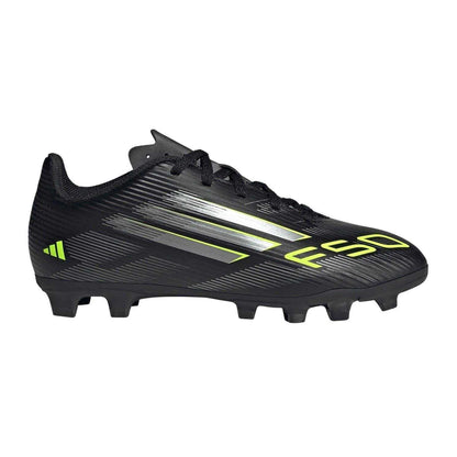 Black-Lemon - Front - Adidas Childrens-Kids F50 Messi Club Firm Ground Football Boots