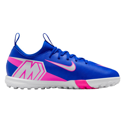 Blue-White-Pink - Front - Nike Childrens-Kids Zoom Mercurial Vapor 16 Football Boots