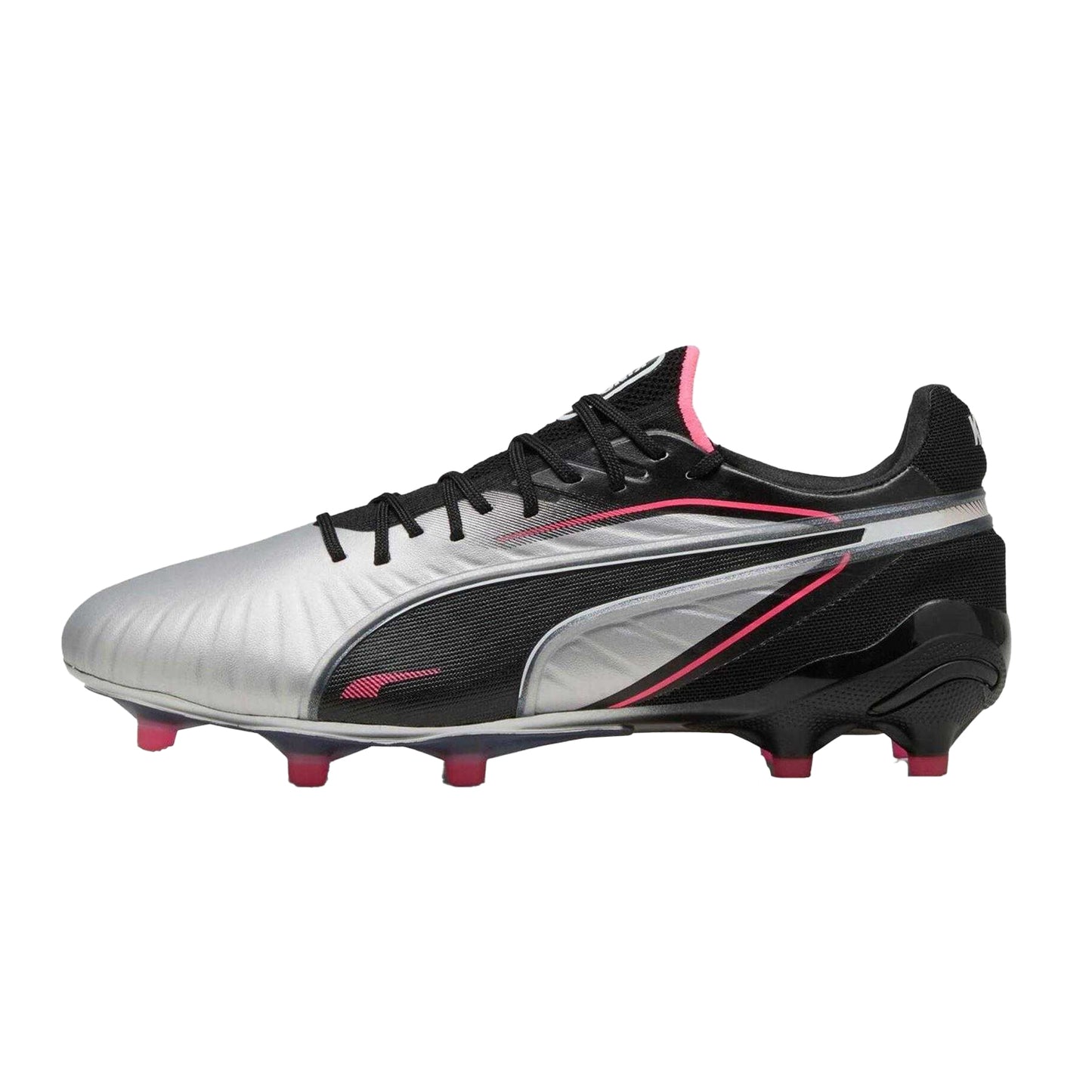 Silver-Black - Back - Puma Womens-Ladies King Ultimate Firm Ground Football Boots