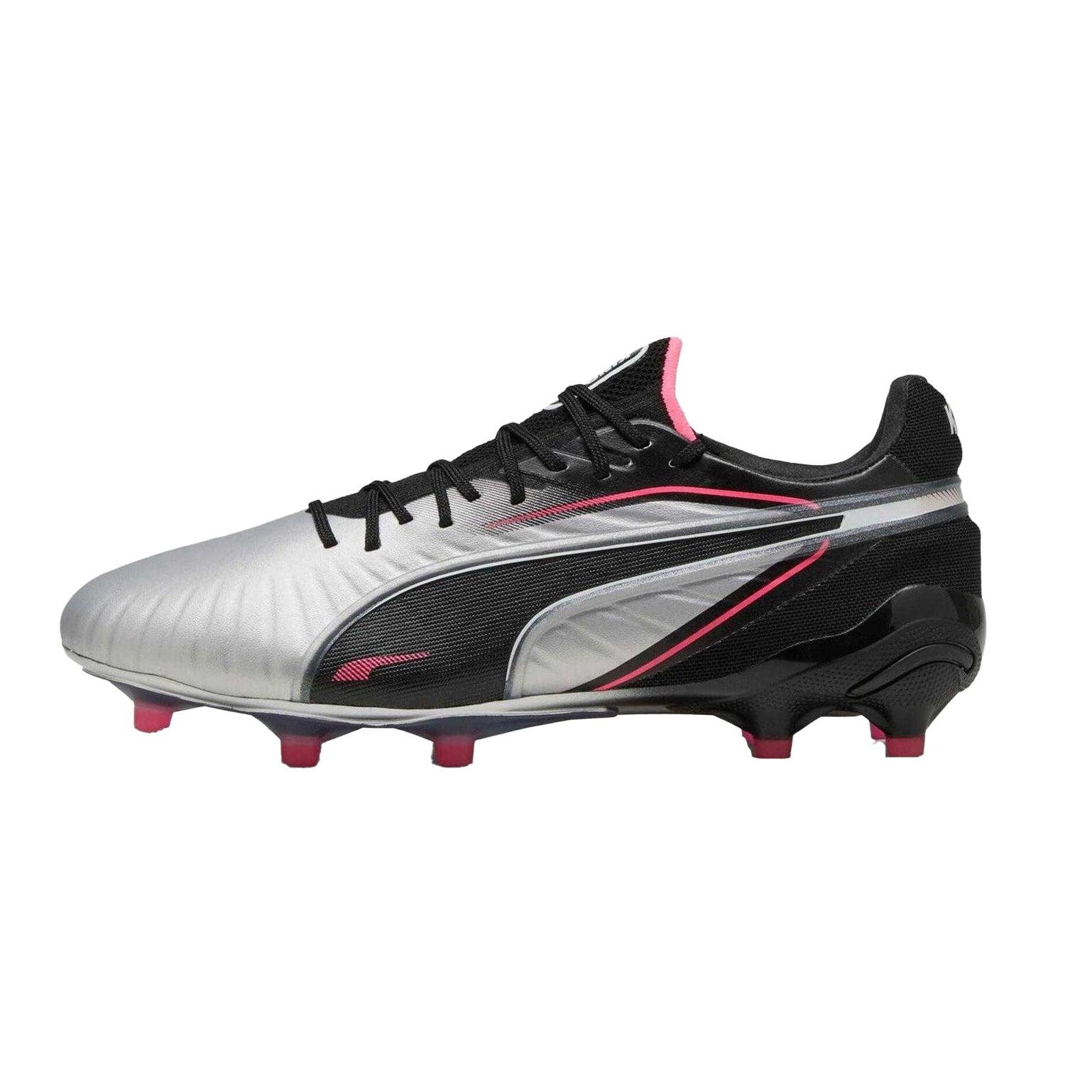 Silver-Black - Back - Puma Womens-Ladies King Ultimate Firm Ground Football Boots