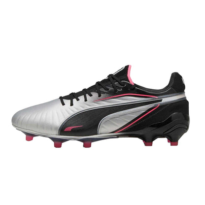 Silver-Black - Back - Puma Womens-Ladies King Ultimate Firm Ground Football Boots